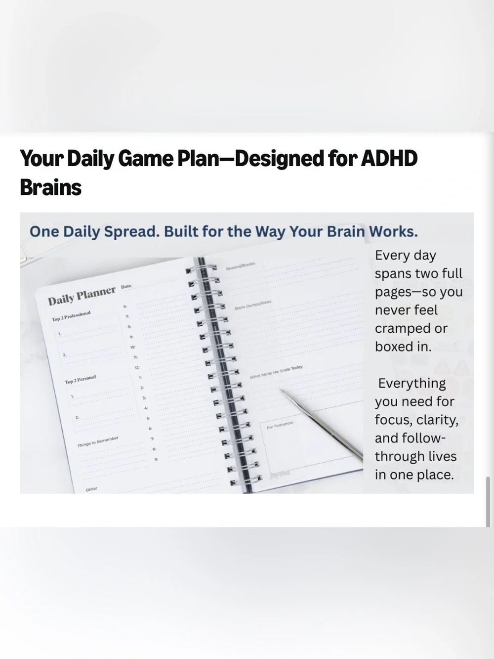 NWT Joytiva 12-Week Cycle Undated ADHD Planner for Neurodivergent Adults